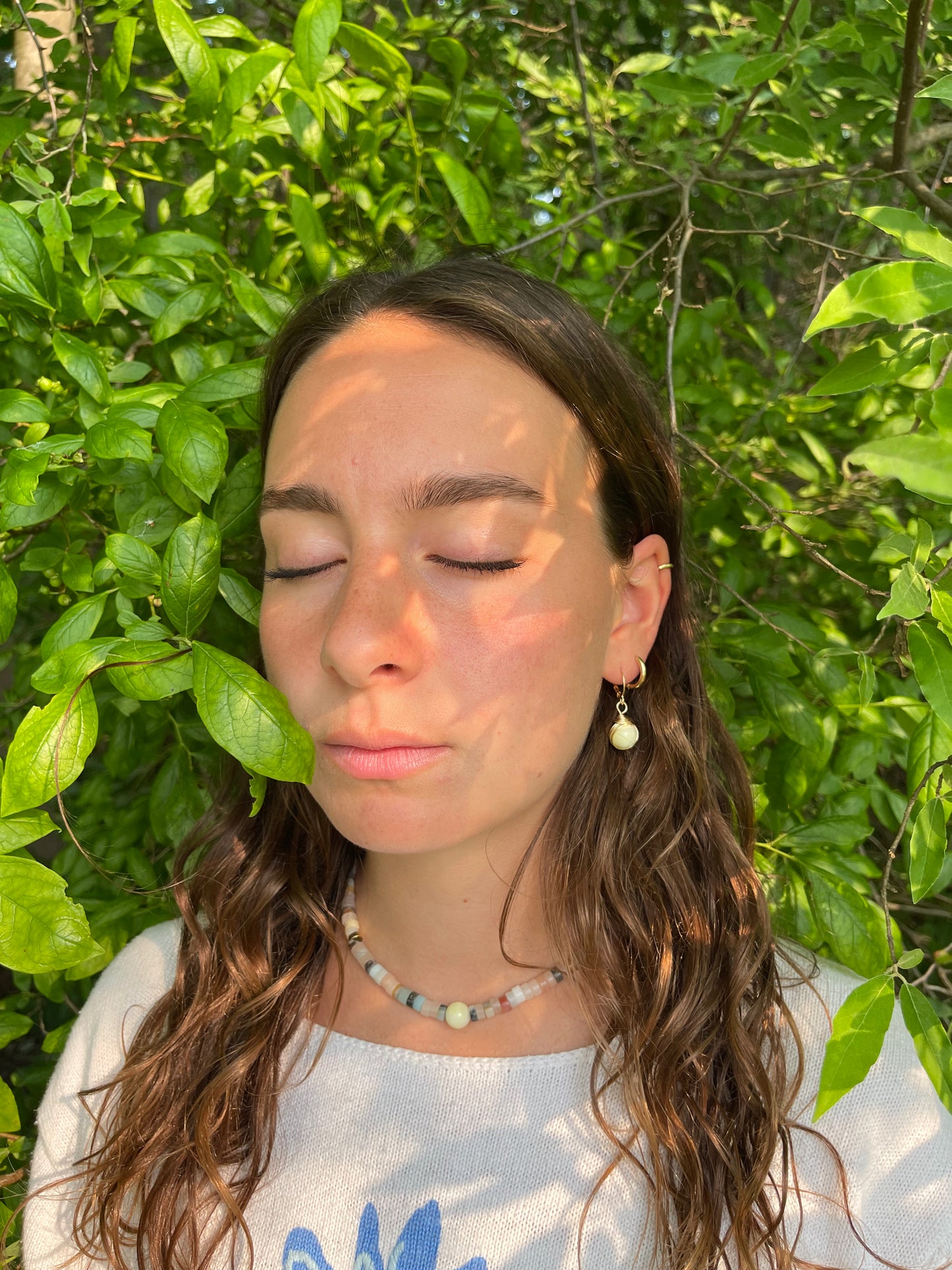 Sunstone/ Amazonite Necklace with Sunshine Earrings