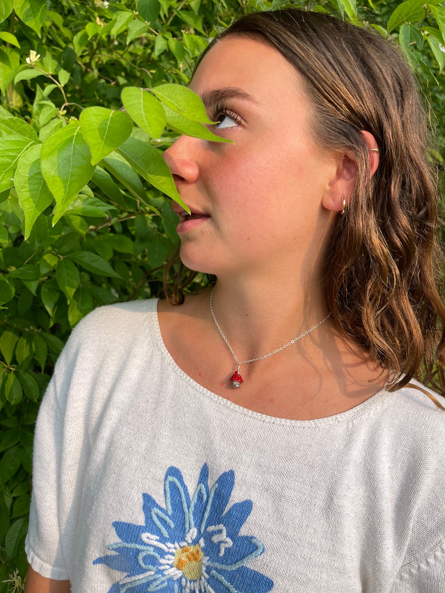 Mushroom Charm Chain Necklace