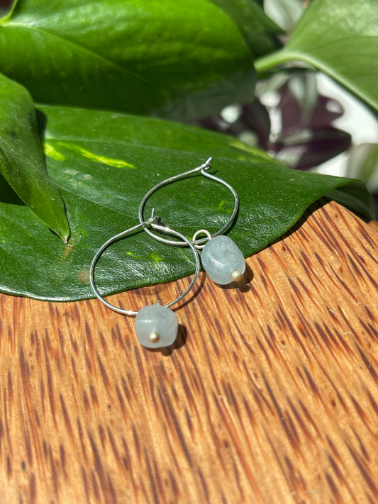 Aquamarine Hoops