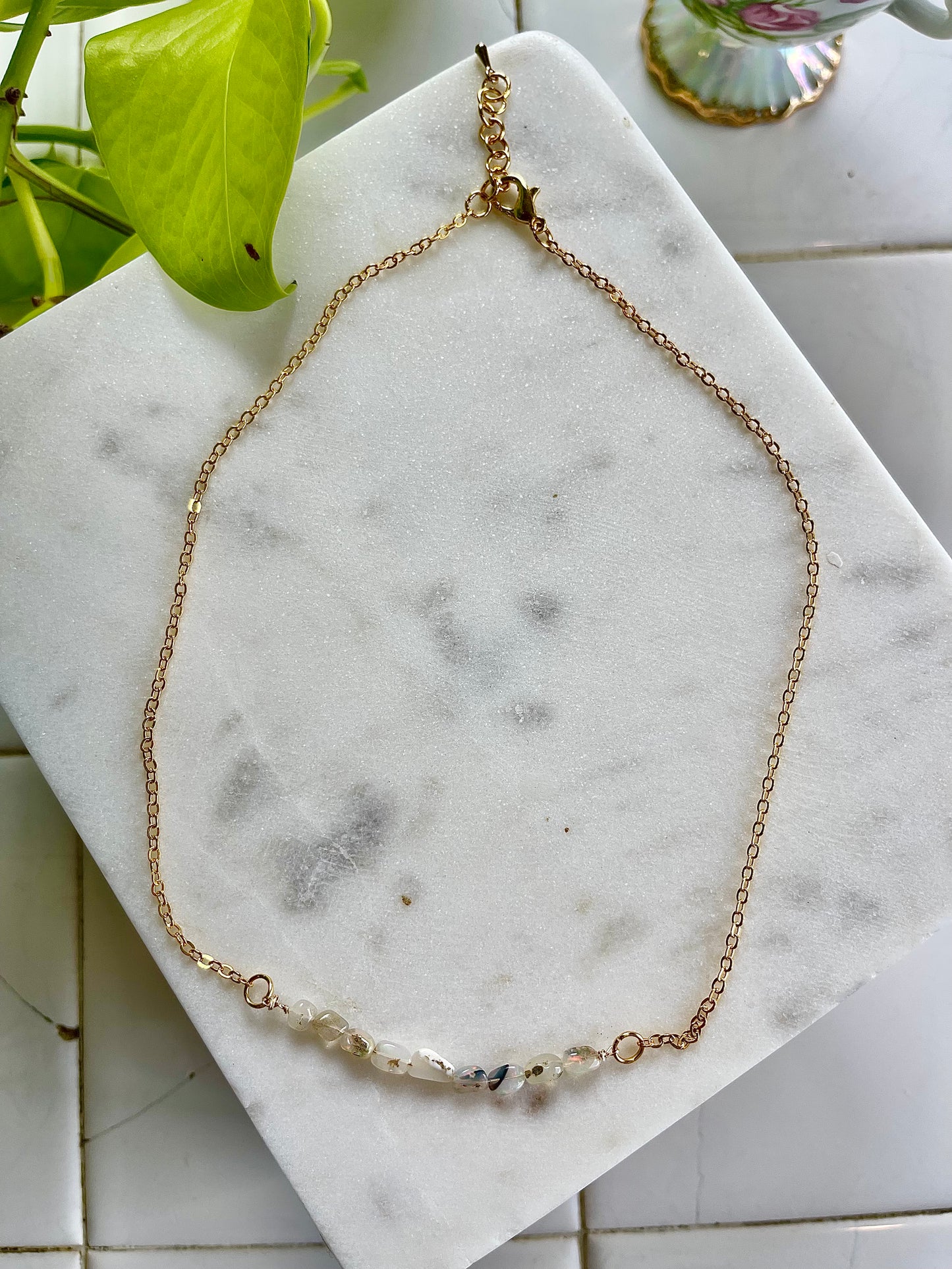 Ethiopian Opal Chain Necklace