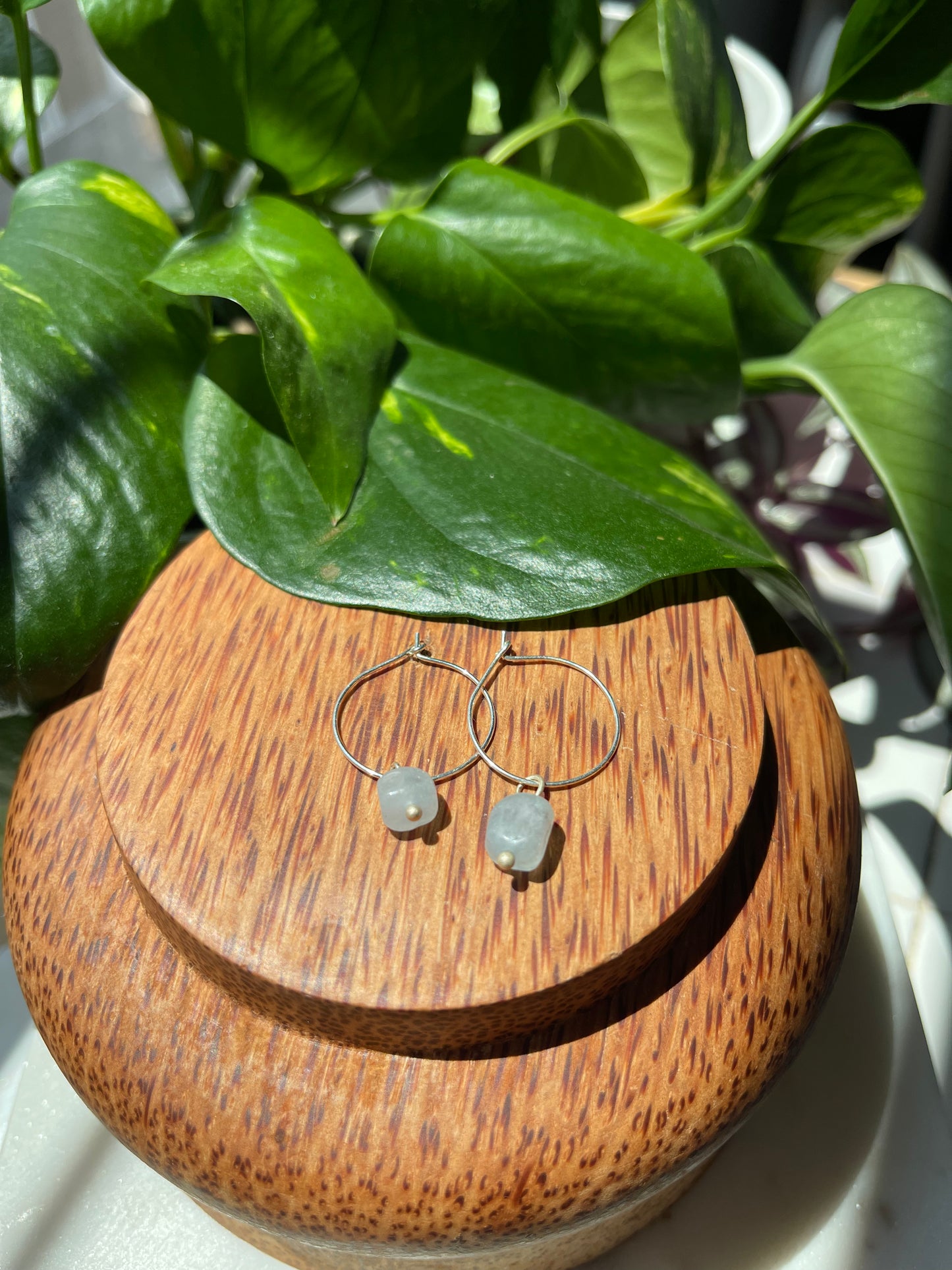 Aquamarine Hoops