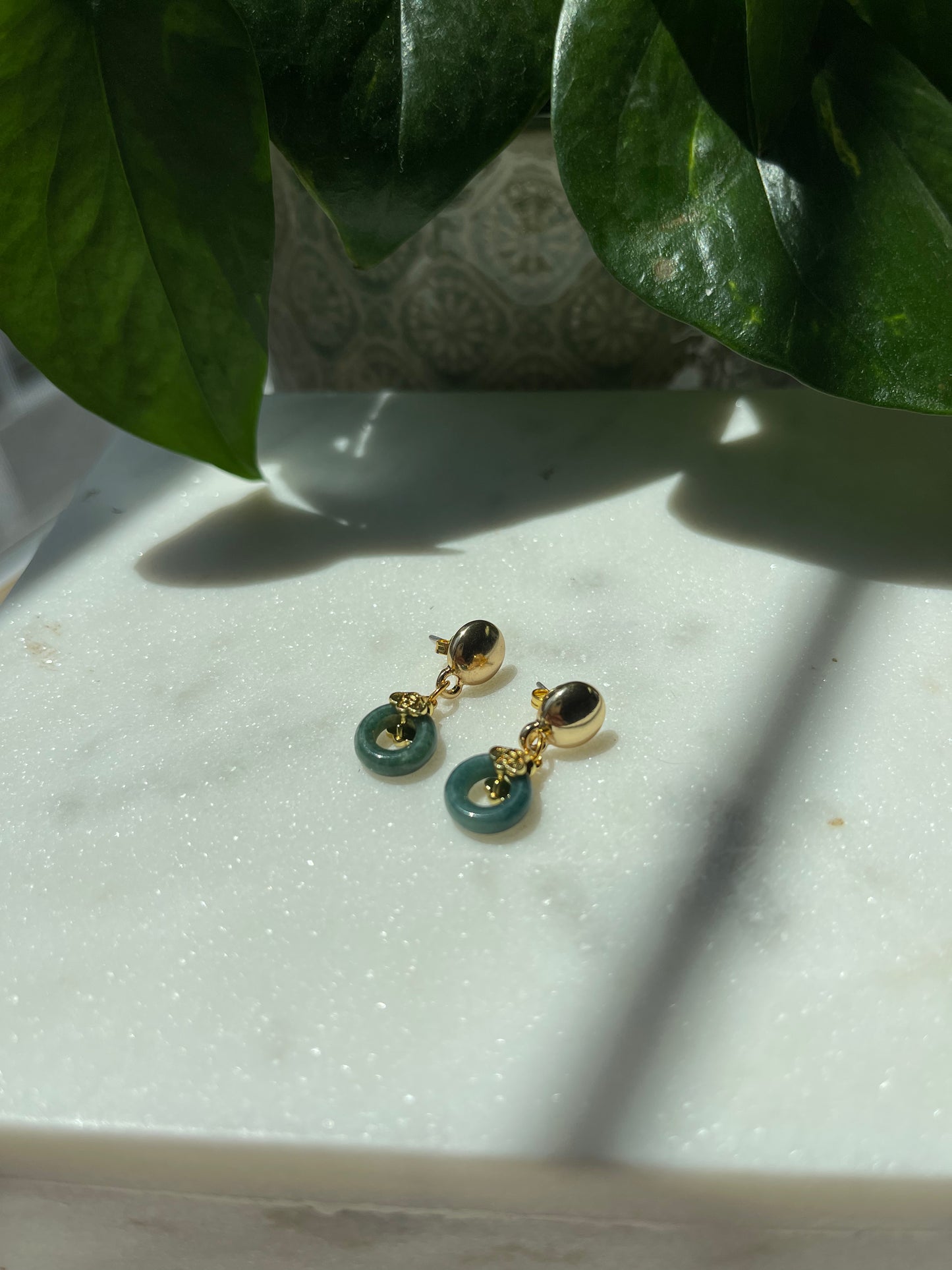 Green Aventurine Donut Studs