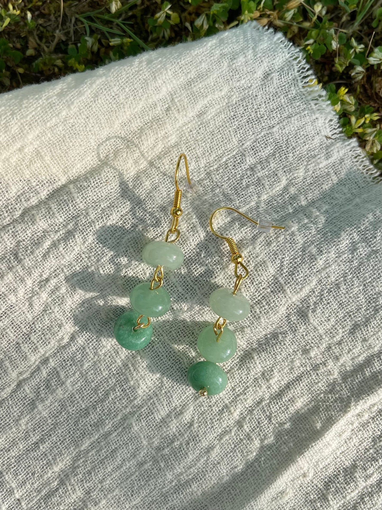 Green Aventurine Fish Hook Earrings